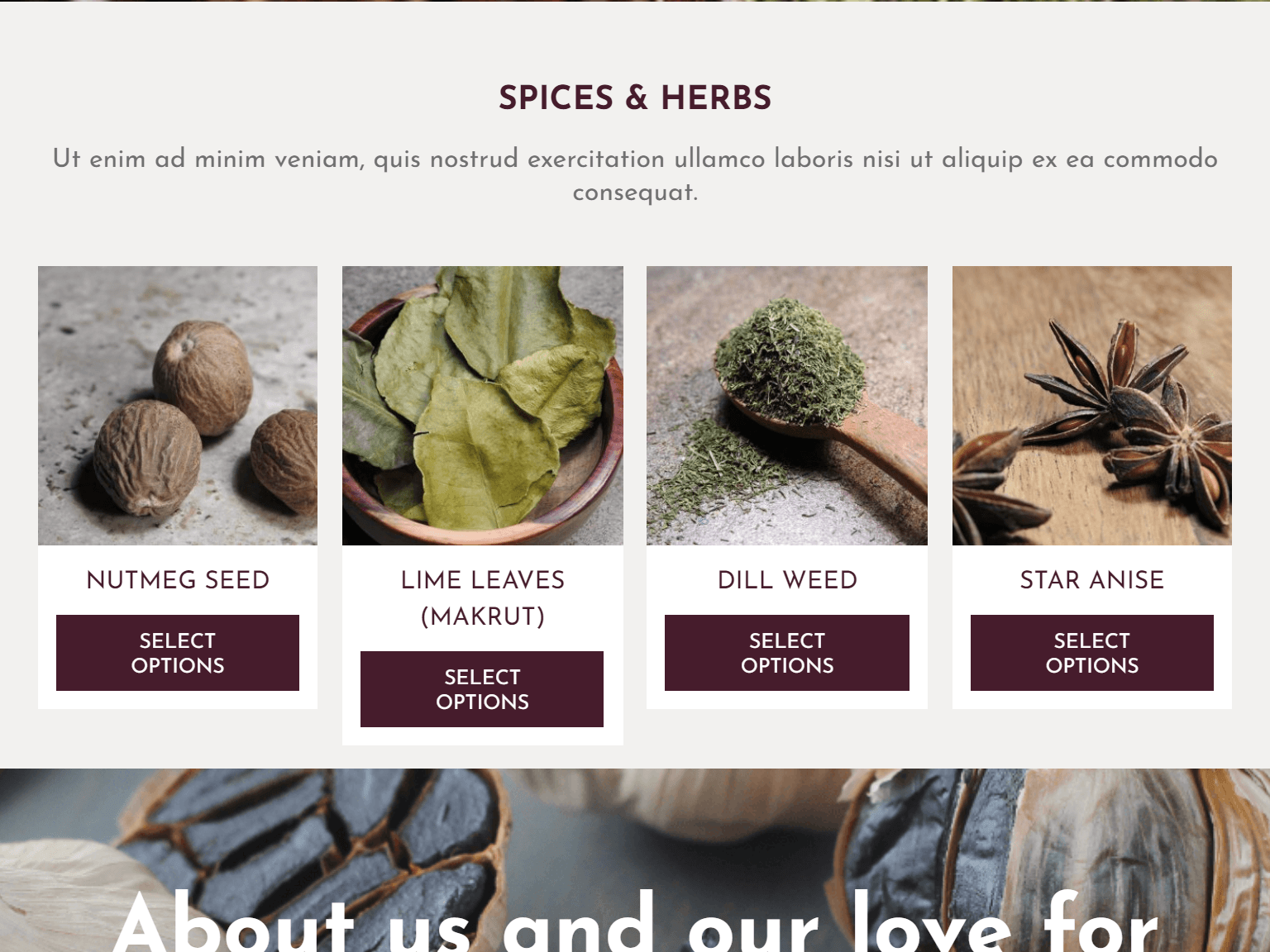 Black Garlic Spice Company Tablet Screenshot
