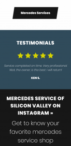 Mercedes Service of Silicon Valley Mobile Screenshot