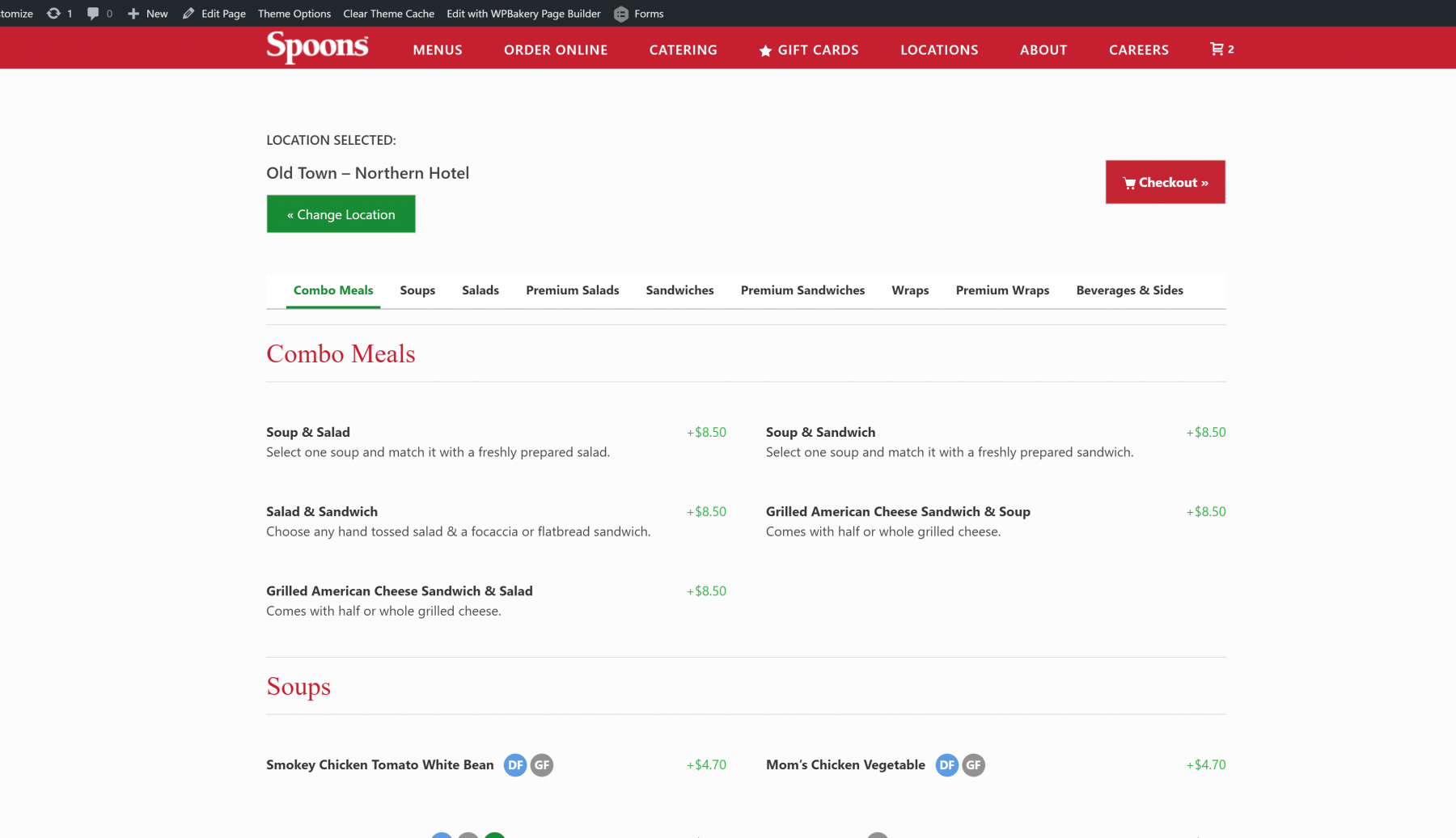 Spoons Online Ordering